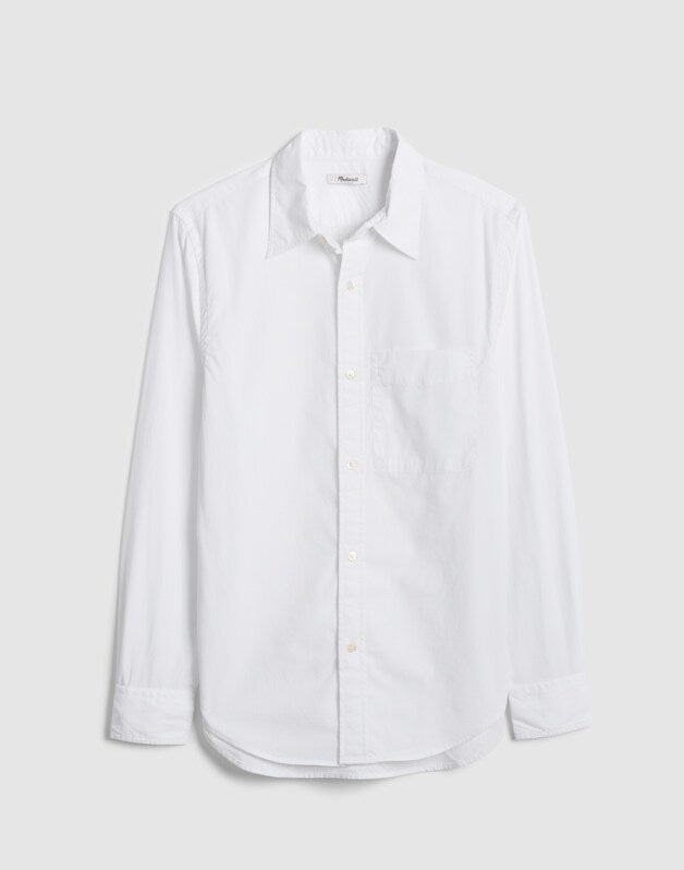 Cotton Poplin Button-Up Shirt WHITE