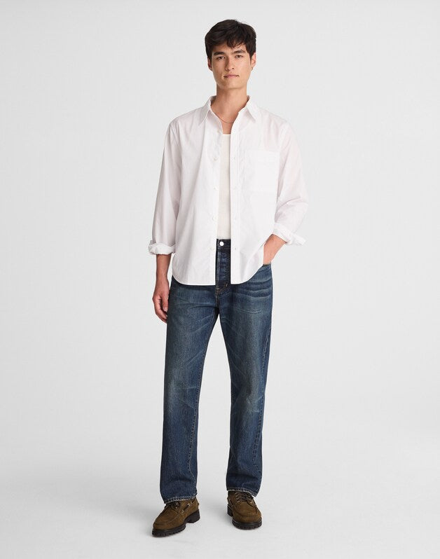 Cotton Poplin Button-Up Shirt WHITE