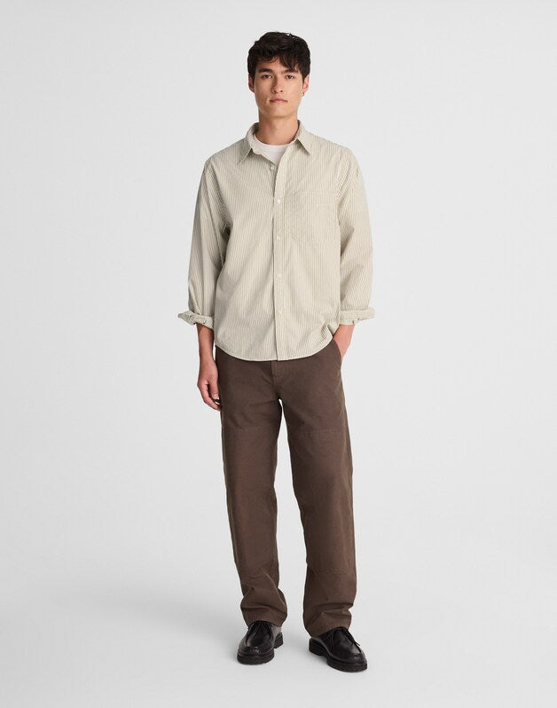 Cotton Poplin Button-Up Shirt AGED OLIVE