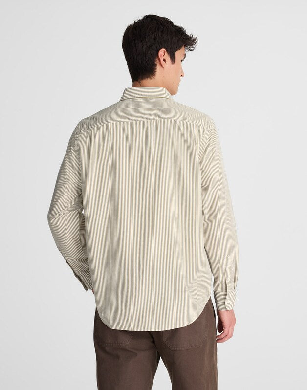 Cotton Poplin Button-Up Shirt AGED OLIVE