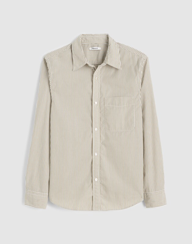 Cotton Poplin Button-Up Shirt AGED OLIVE