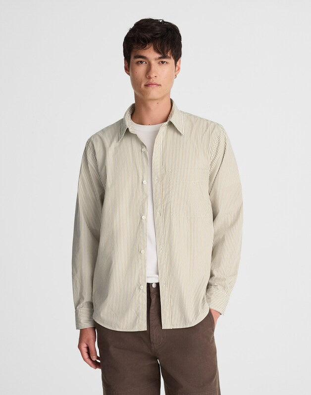 Cotton Poplin Button-Up Shirt AGED OLIVE