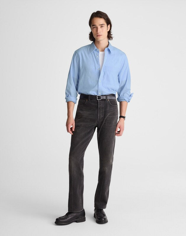 Cotton Poplin Button-Up Shirt FRENCH BLUE