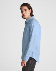 Cotton Poplin Button-Up Shirt FRENCH BLUE