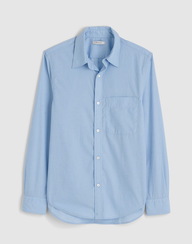 Cotton Poplin Button-Up Shirt FRENCH BLUE