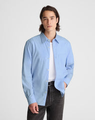 Cotton Poplin Button-Up Shirt FRENCH BLUE