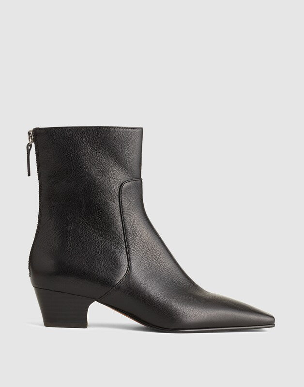 The Lexie Ankle Boot in Leather TRUE BLACK