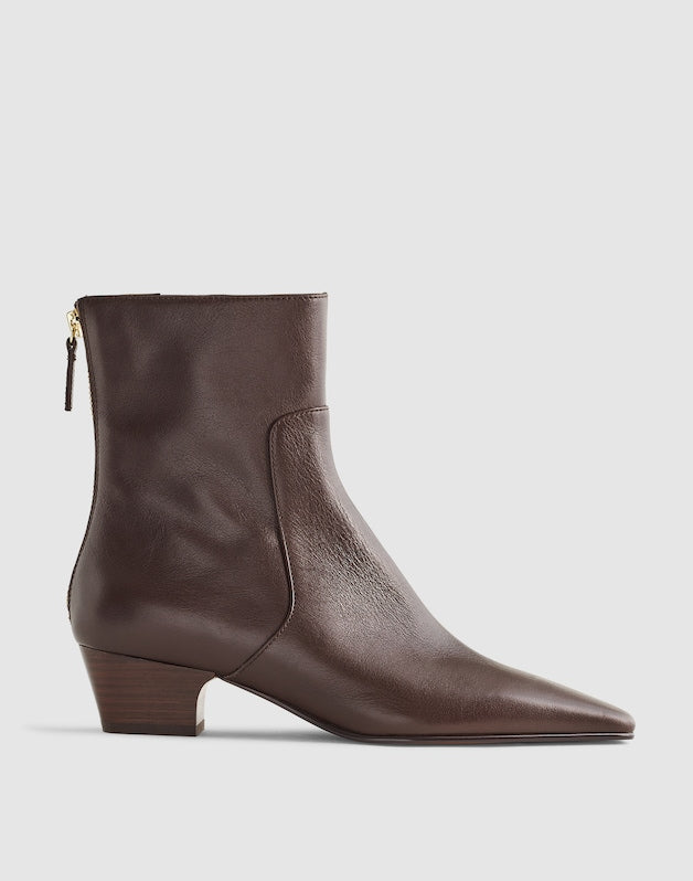 The Lexie Ankle Boot in Leather TURKISH COFFEE