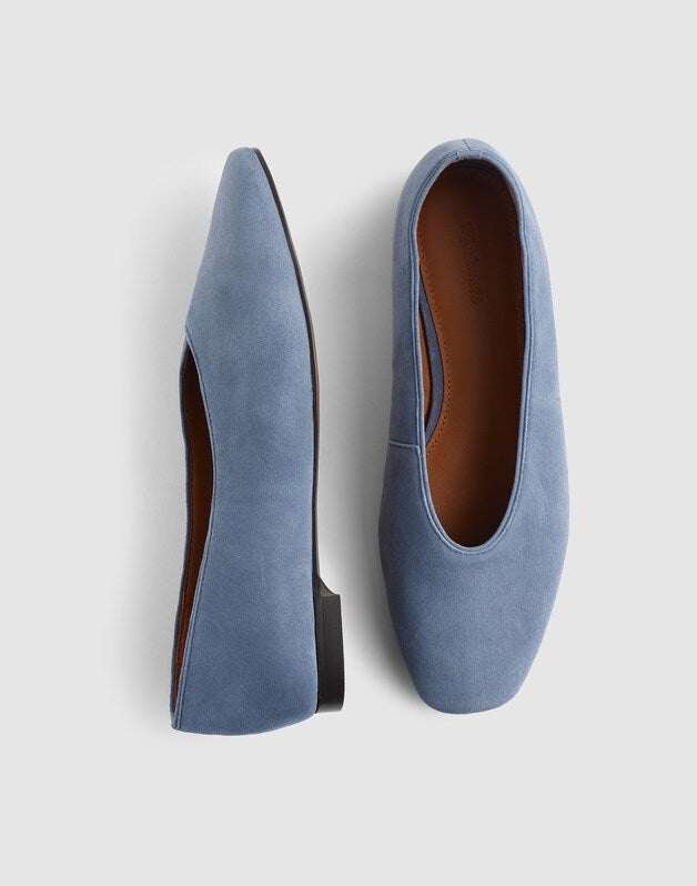 The Mylie Ballet Flat in Suede BASALT BLUE