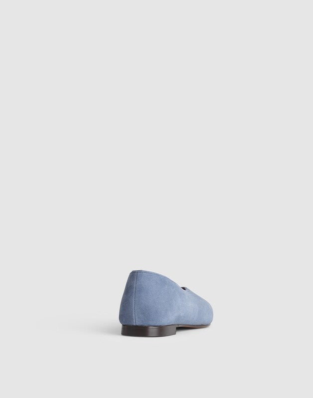 The Mylie Ballet Flat in Suede BASALT BLUE