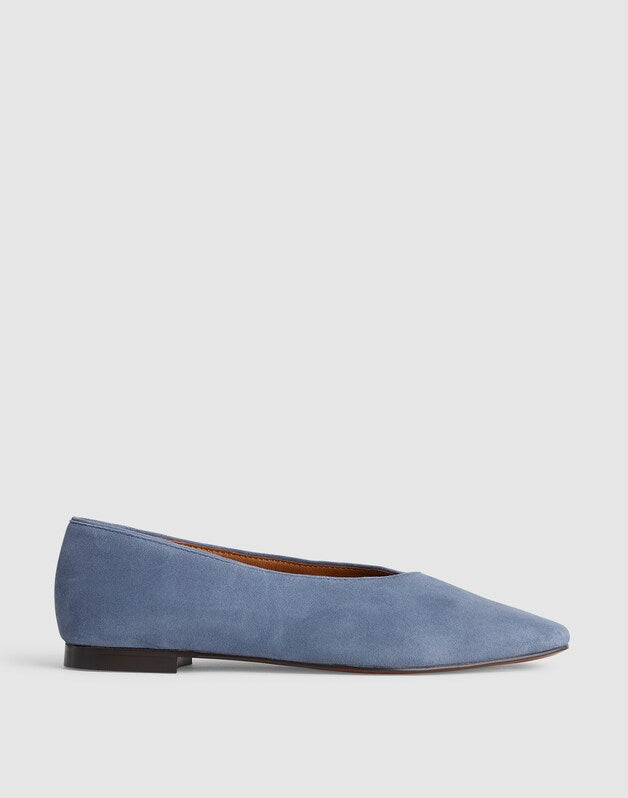 The Mylie Ballet Flat in Suede BASALT BLUE