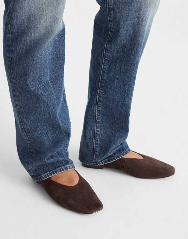 The Mylie Ballet Flat in Suede DARK CAROB