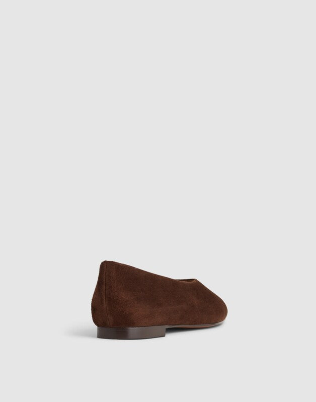 The Mylie Ballet Flat in Suede DRIED ACORN