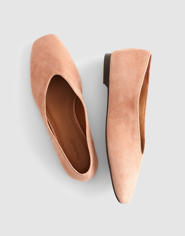 The Mylie Ballet Flat in Suede WARM UMBER