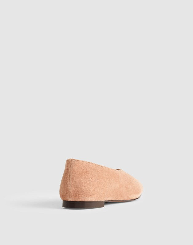 The Mylie Ballet Flat in Suede WARM UMBER