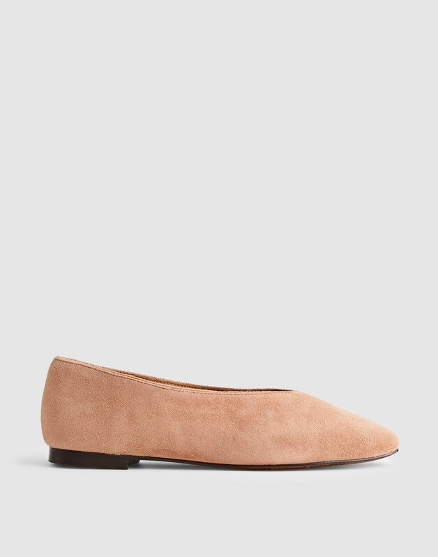The Mylie Ballet Flat in Suede WARM UMBER