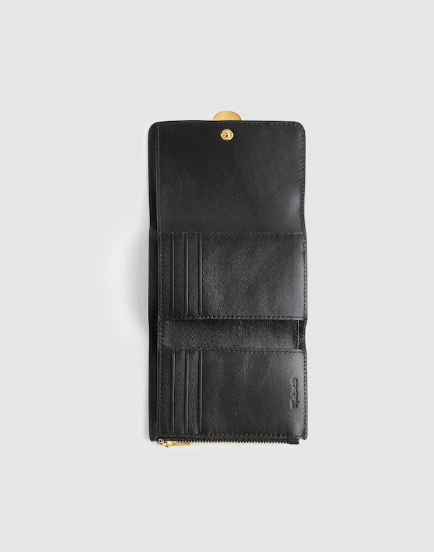 The Sculpted Metal Trifold Wallet TRUE BLACK