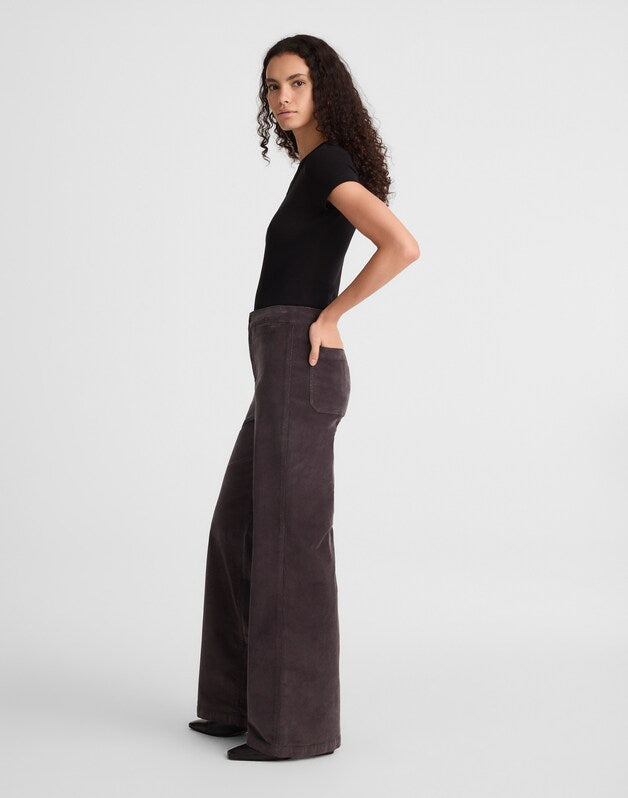 The Wide-Leg Pant in Corduroy BLACK COAL