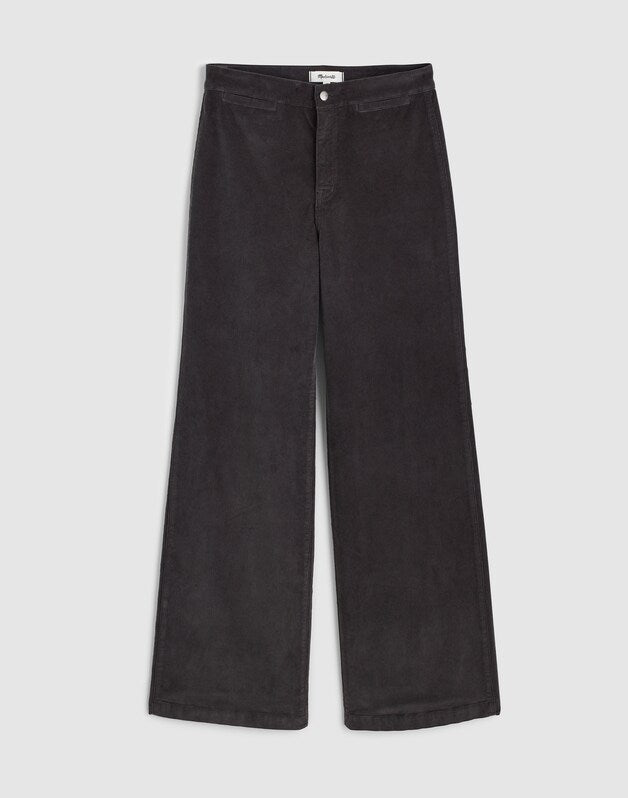 The Wide-Leg Pant in Corduroy BLACK COAL