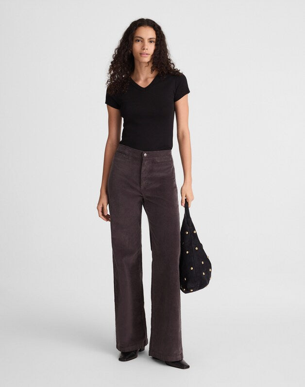 The Wide-Leg Pant in Corduroy BLACK COAL