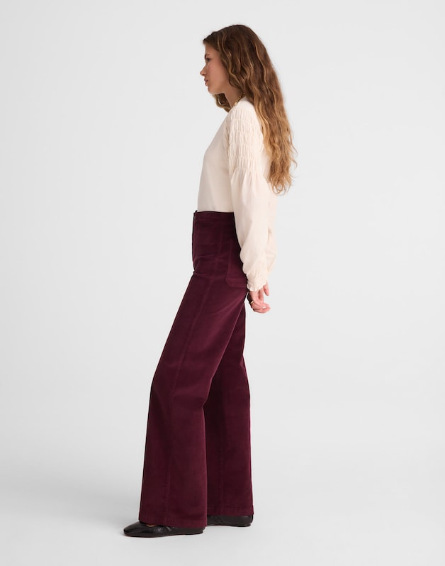 The Tall Wide-Leg Pant in Corduroy DARK POMEGRANATE