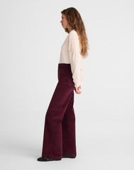 The Petite Wide-Leg Pant in Corduroy DARK POMEGRANATE