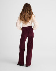 The Petite Wide-Leg Pant in Corduroy DARK POMEGRANATE