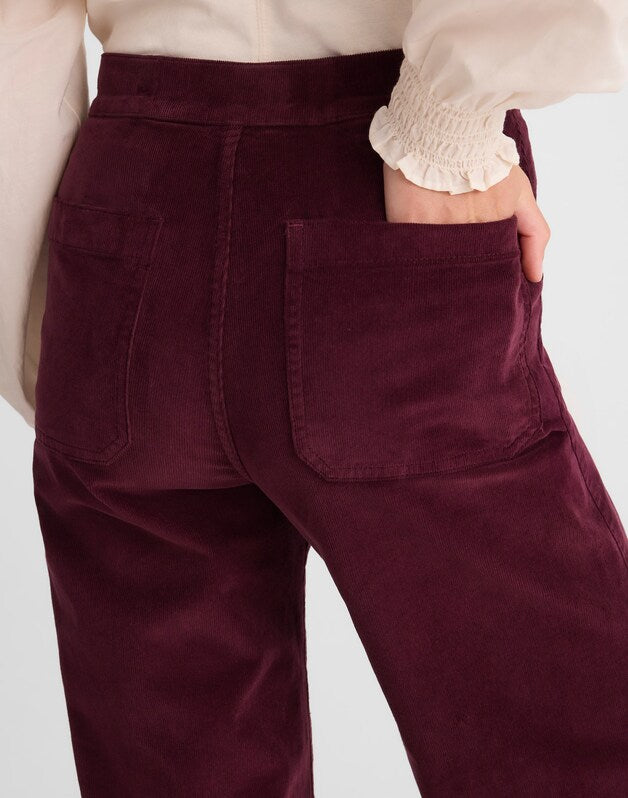 The Wide-Leg Pant in Corduroy DARK POMEGRANATE