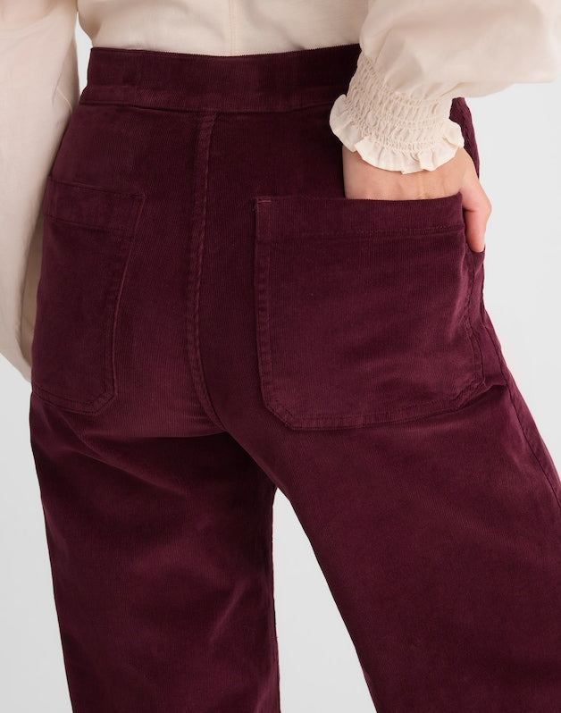 The Tall Wide-Leg Pant in Corduroy DARK POMEGRANATE