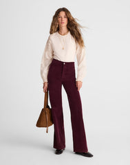The Tall Wide-Leg Pant in Corduroy DARK POMEGRANATE