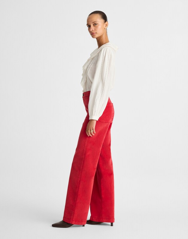 The Wide-Leg Pant in Corduroy CRIMSON
