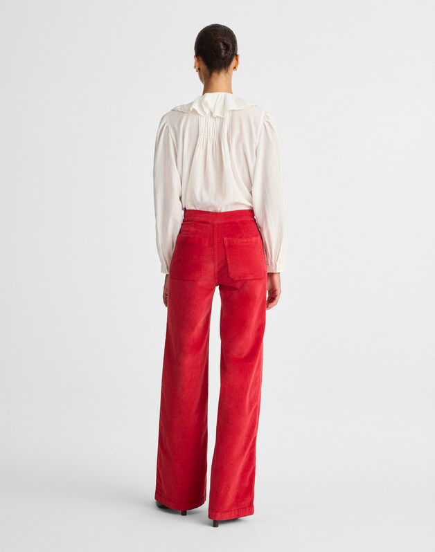 The Wide-Leg Pant in Corduroy CRIMSON