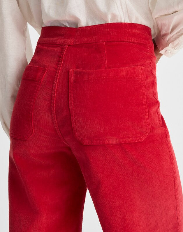The Wide-Leg Pant in Corduroy CRIMSON