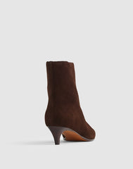 The Emilie Ankle Boot in Suede DARK CAROB