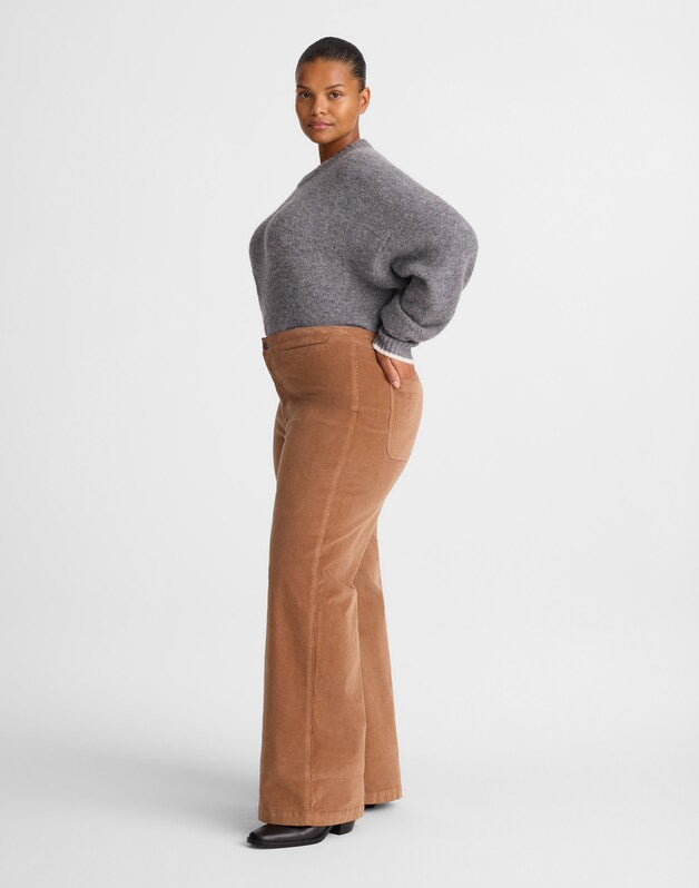The Plus Wide-Leg Pant in Corduroy TOASTED UMBER