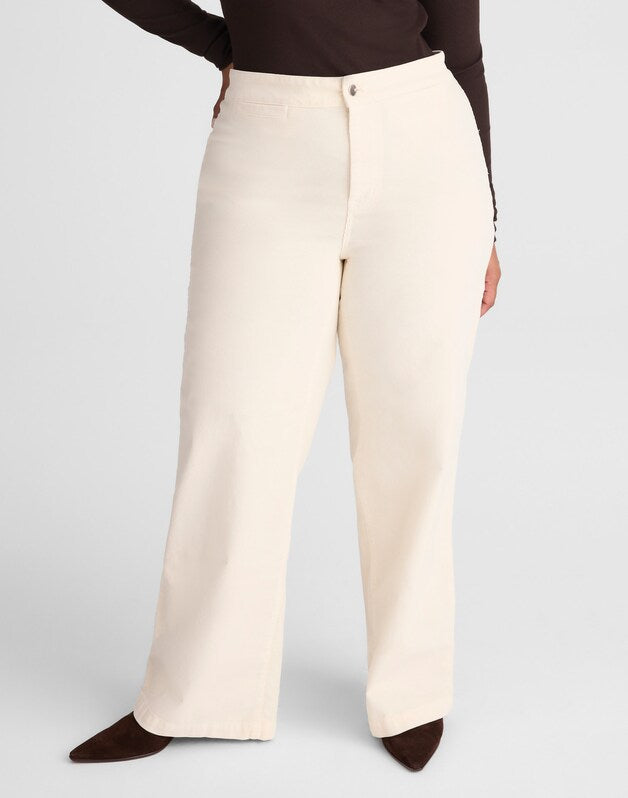 The Plus Wide-Leg Pant in Corduroy VINTAGE IVORY