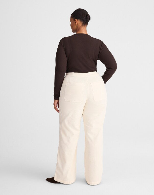 The Plus Wide-Leg Pant in Corduroy VINTAGE IVORY