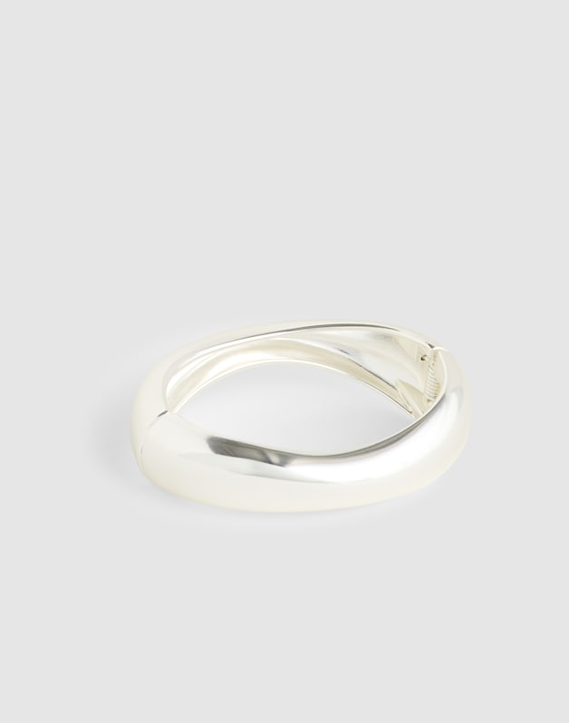 Sculpted Chunky Bangle LIGHT SILVER OX