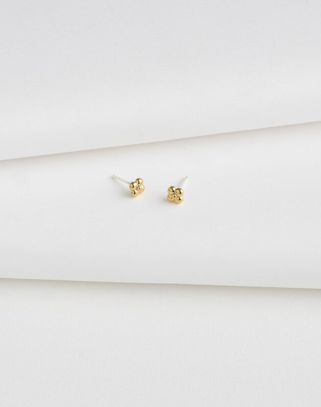 Demi-Fine Mini Dotted Stud Earrings 14K GOLD