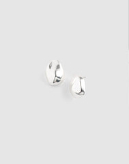 Sculpted Droplet Statement Stud Earrings WARM SILVER