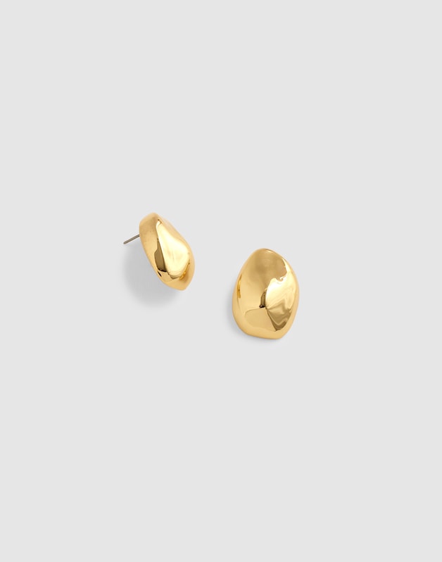 Sculpted Droplet Statement Stud Earrings ANTIQUE GOLD
