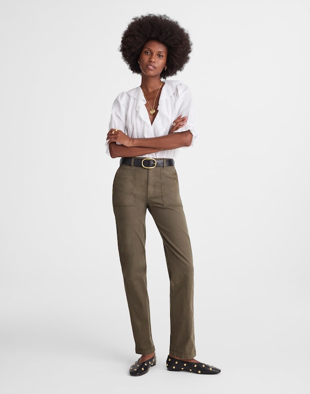 Utility Straight-Leg Pants FADED OLIVE