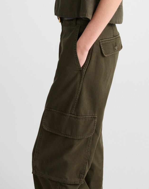 Utility Wide-Leg Trousers FADED IVY