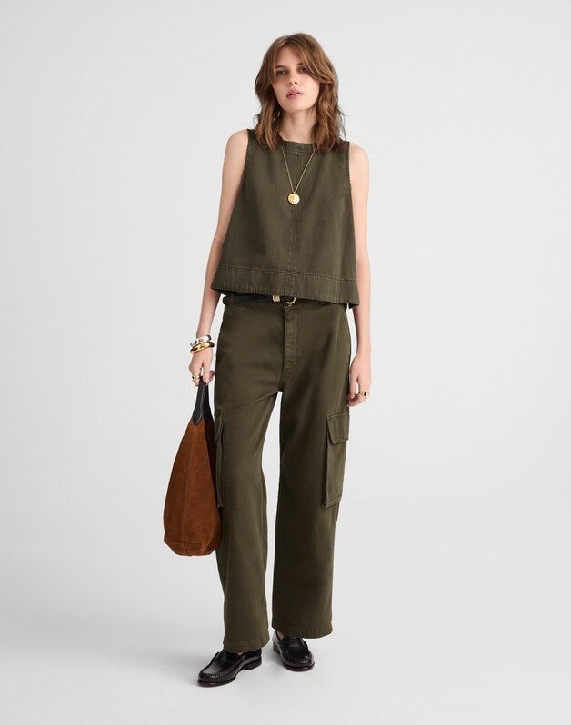 Utility Wide-Leg Trousers FADED IVY