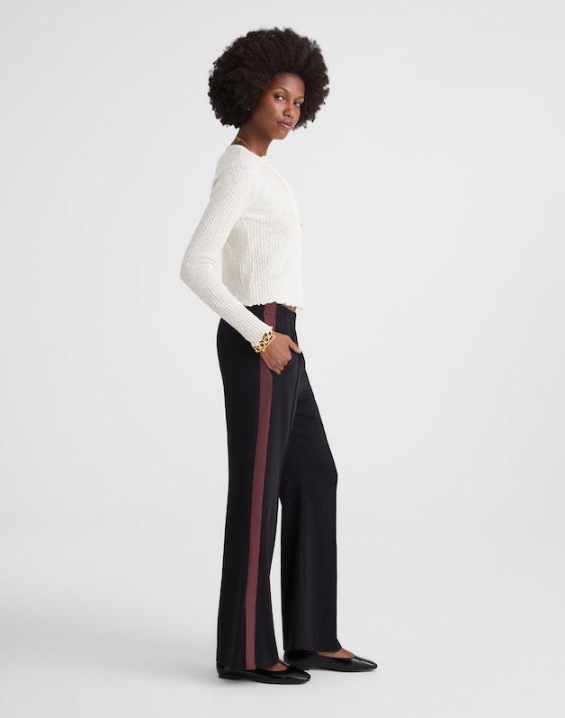 Petite Pull-On Bootcut Track Pant JET BLACK