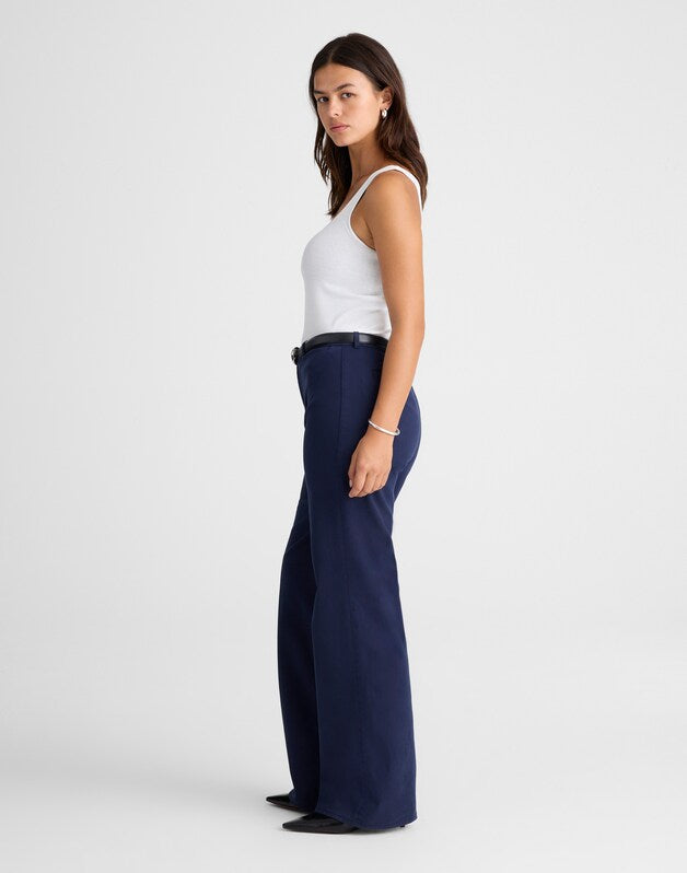 The Wide-Leg Pant in Twill MIDNIGHT NAVY