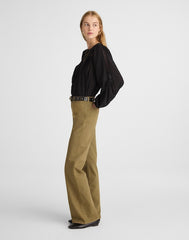 The Wide-Leg Pant in Twill GREEN KHAKI