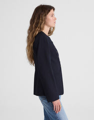 The Nolita Cutaway Blazer in Pinstripe DARK NAVY STRIPE