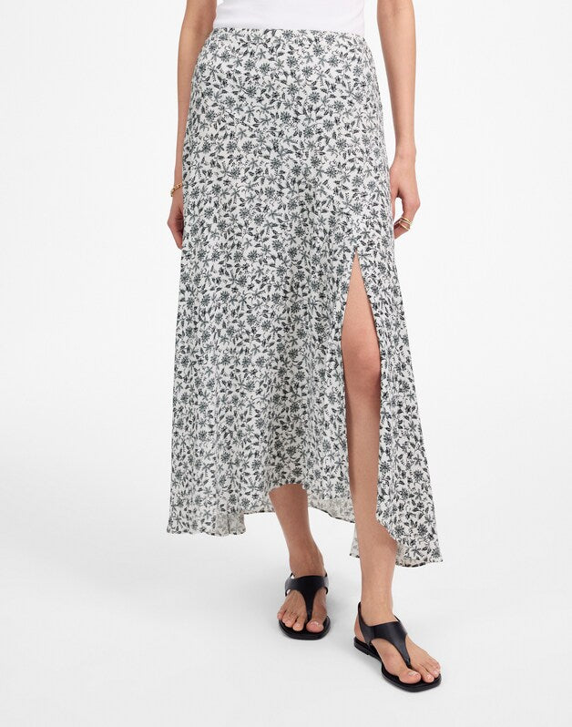 Midi Slip Skirt in Floral ELOISE FLORAL  IVORY