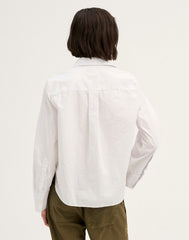 Oxford Easy Y-Neck Button-Up Shirt WHITE